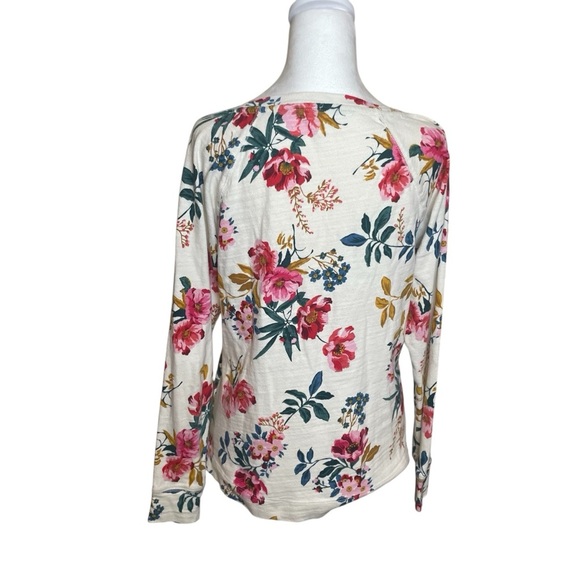 Loft Women's Floral Sweatshirt Small 100% Cotton Flower Garden Cottagecore - Picture 5 of 10